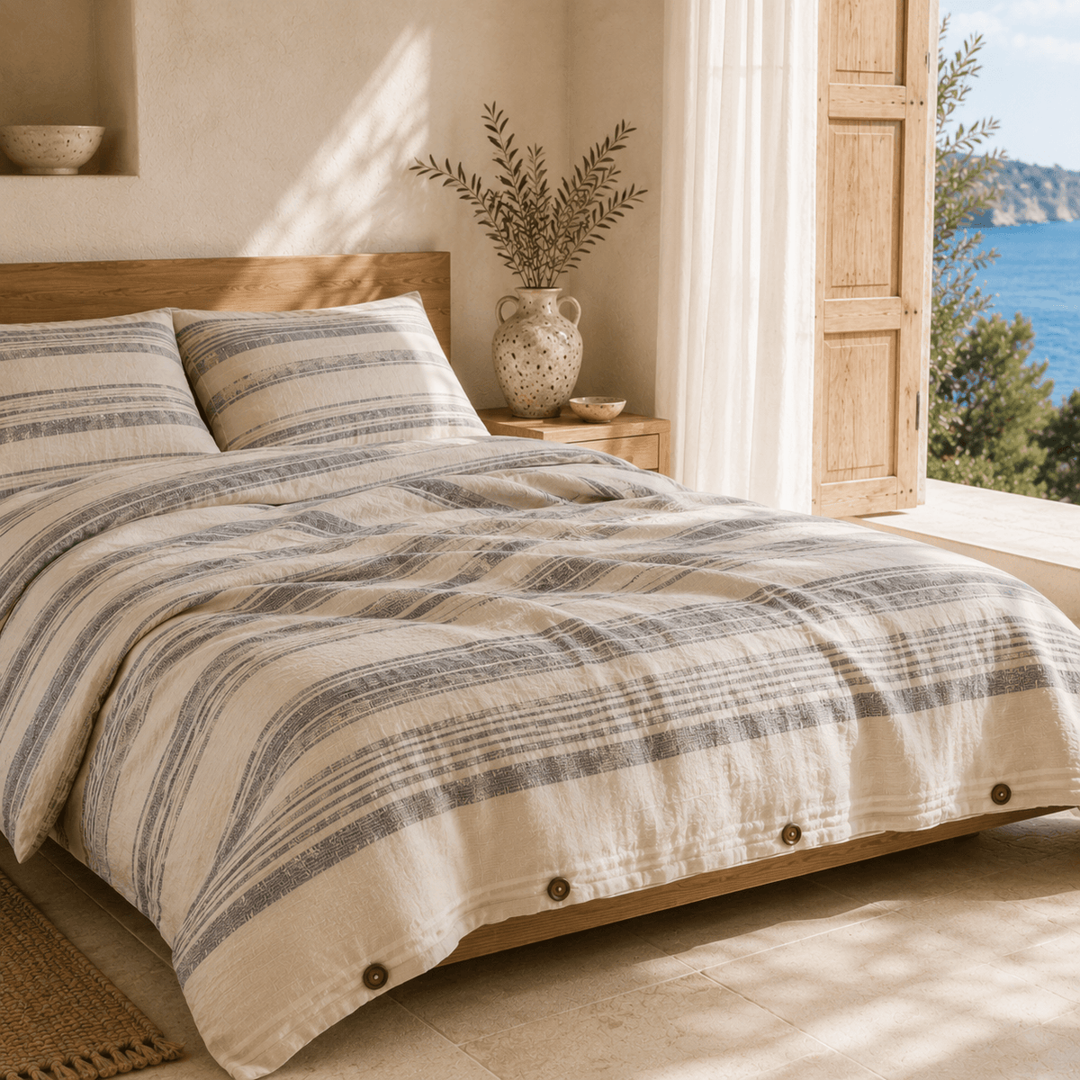 Saint Tropez OEKO-TEX® Certified Dobby Woven Cotton Duvet Cover Set - 3 Piece