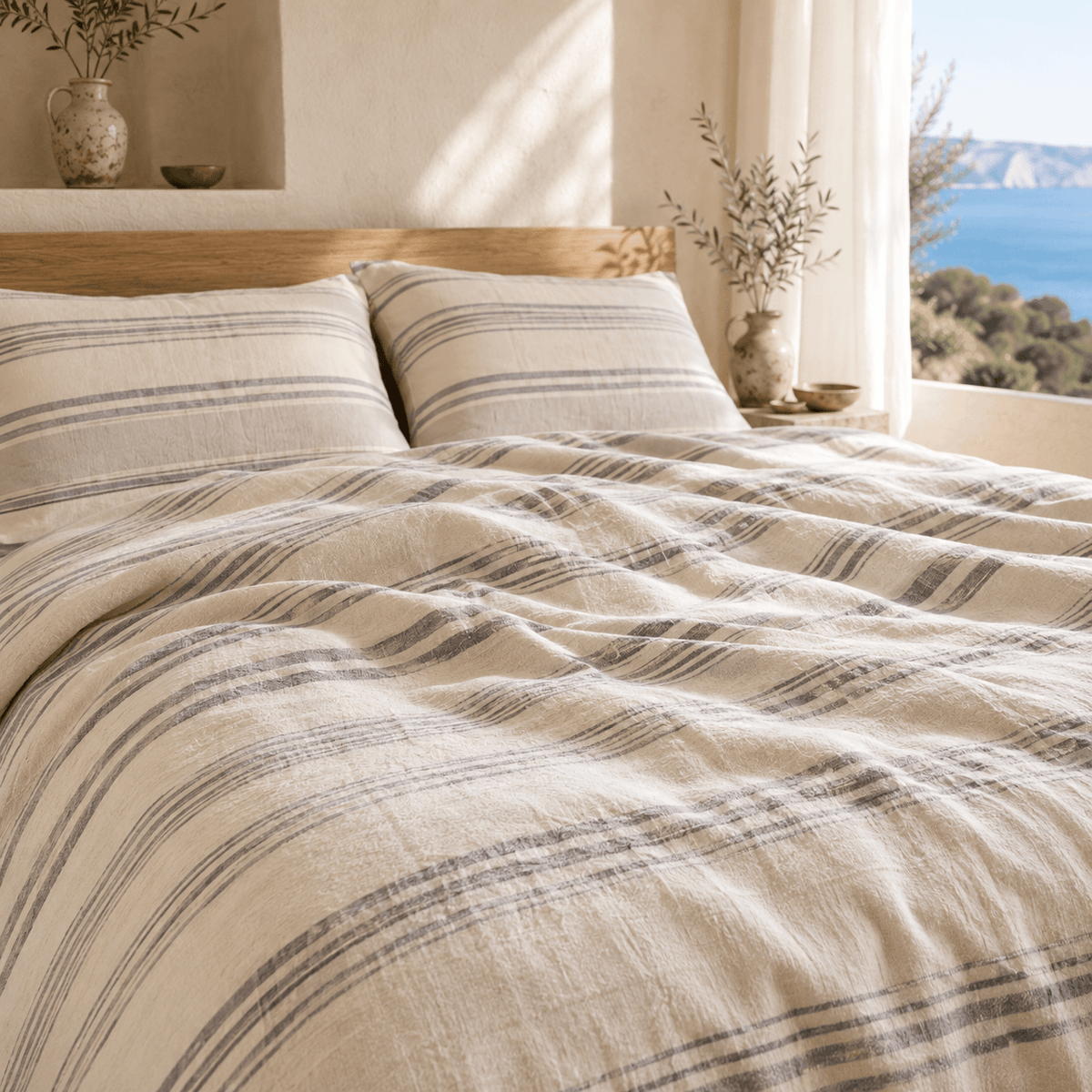 Saint Tropez OEKO-TEX® Certified Dobby Woven Cotton Duvet Cover Set - 3 Piece