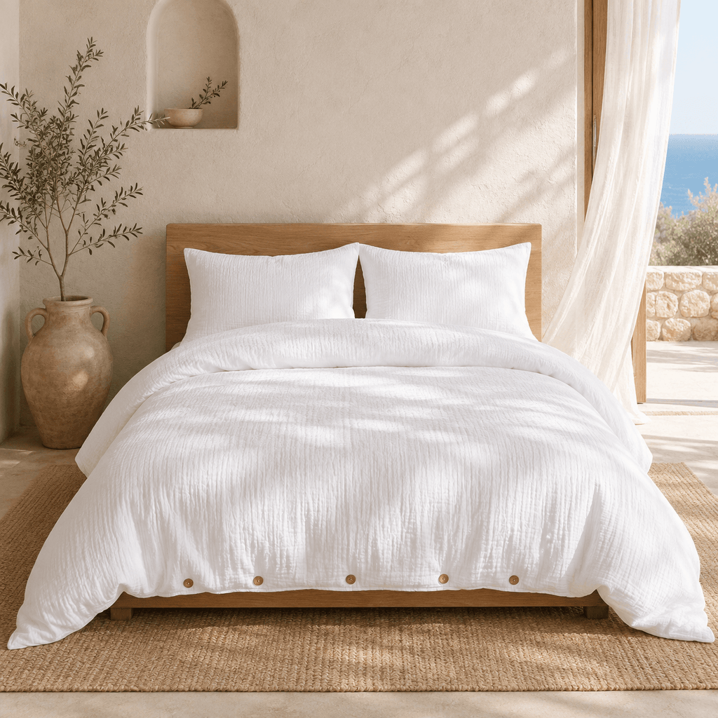 Muslin OEKO-TEX® Certified Double-Layer Dobby Woven Cotton Duvet Cover Set - 3 Piece