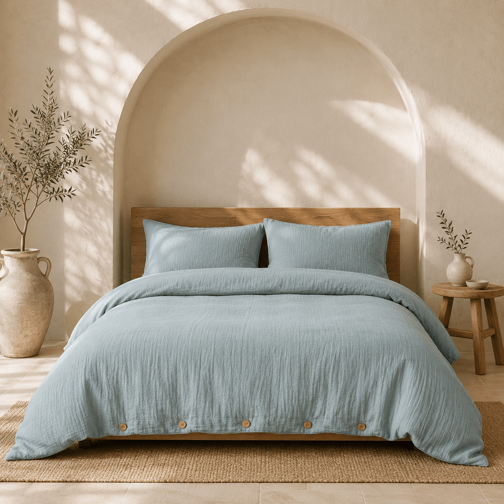 Muslin OEKO-TEX® Certified Double-Layer Dobby Woven Cotton Duvet Cover Set - 3 Piece