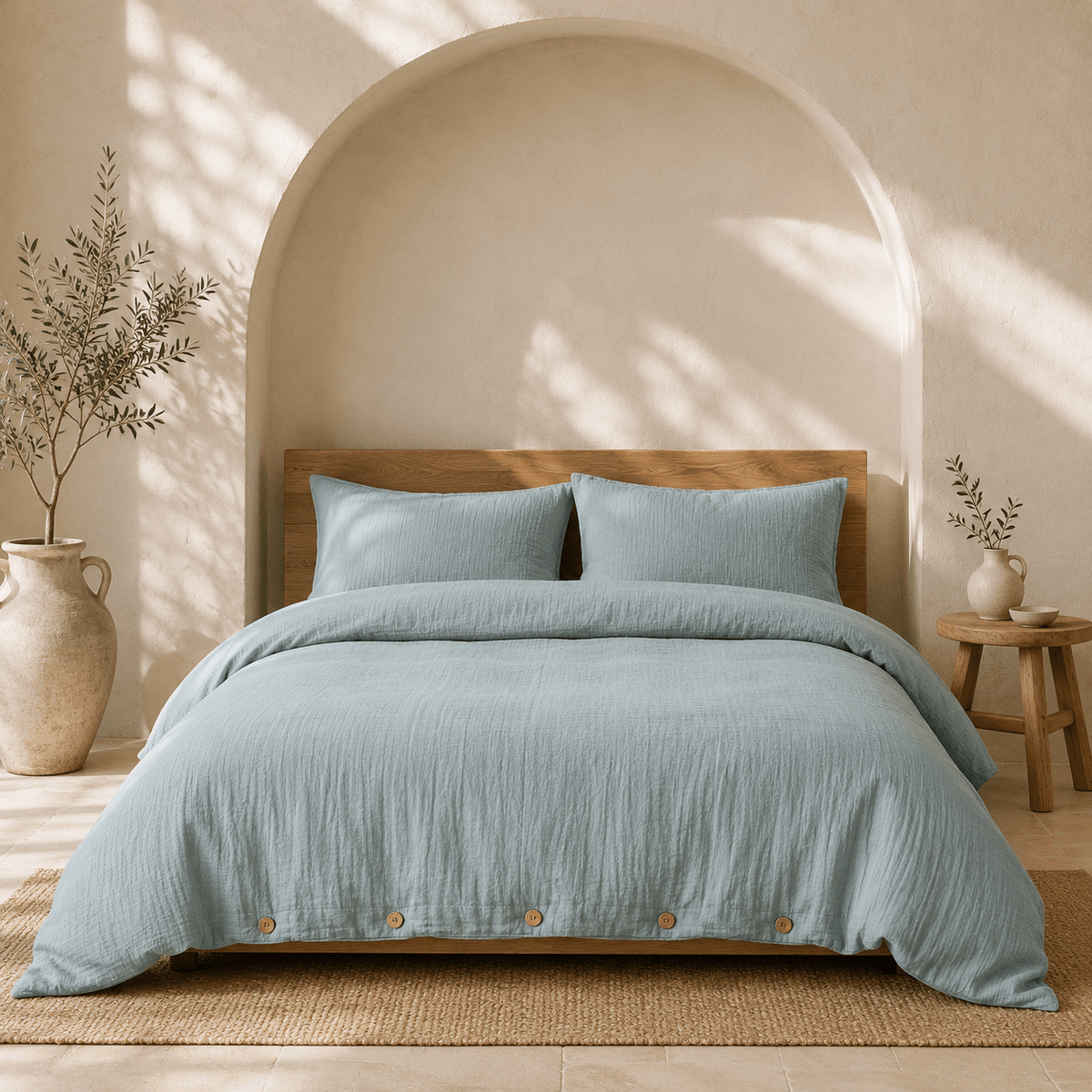 Muslin OEKO-TEX® Certified Double-Layer Dobby Woven Cotton Duvet Cover Set - 3 Piece