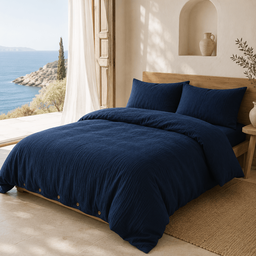 Muslin OEKO-TEX® Certified Double-Layer Dobby Woven Cotton Duvet Cover Set - 3 Piece