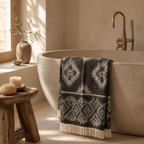 Hurrem Jacquard Coral Bath Towel