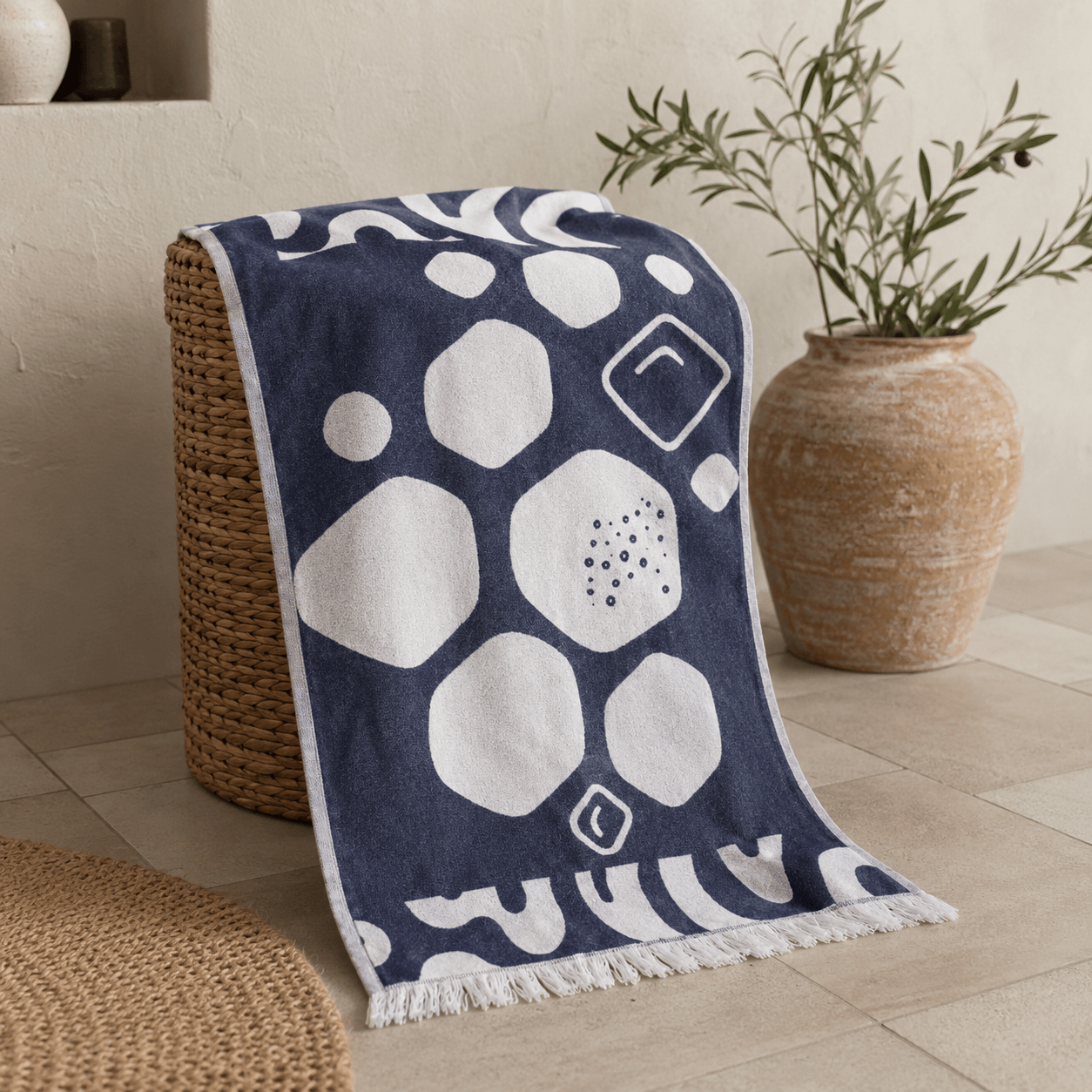 Pebble Coast Premium Jacquard Peshtemal OEKO-TEX® Beach Towel