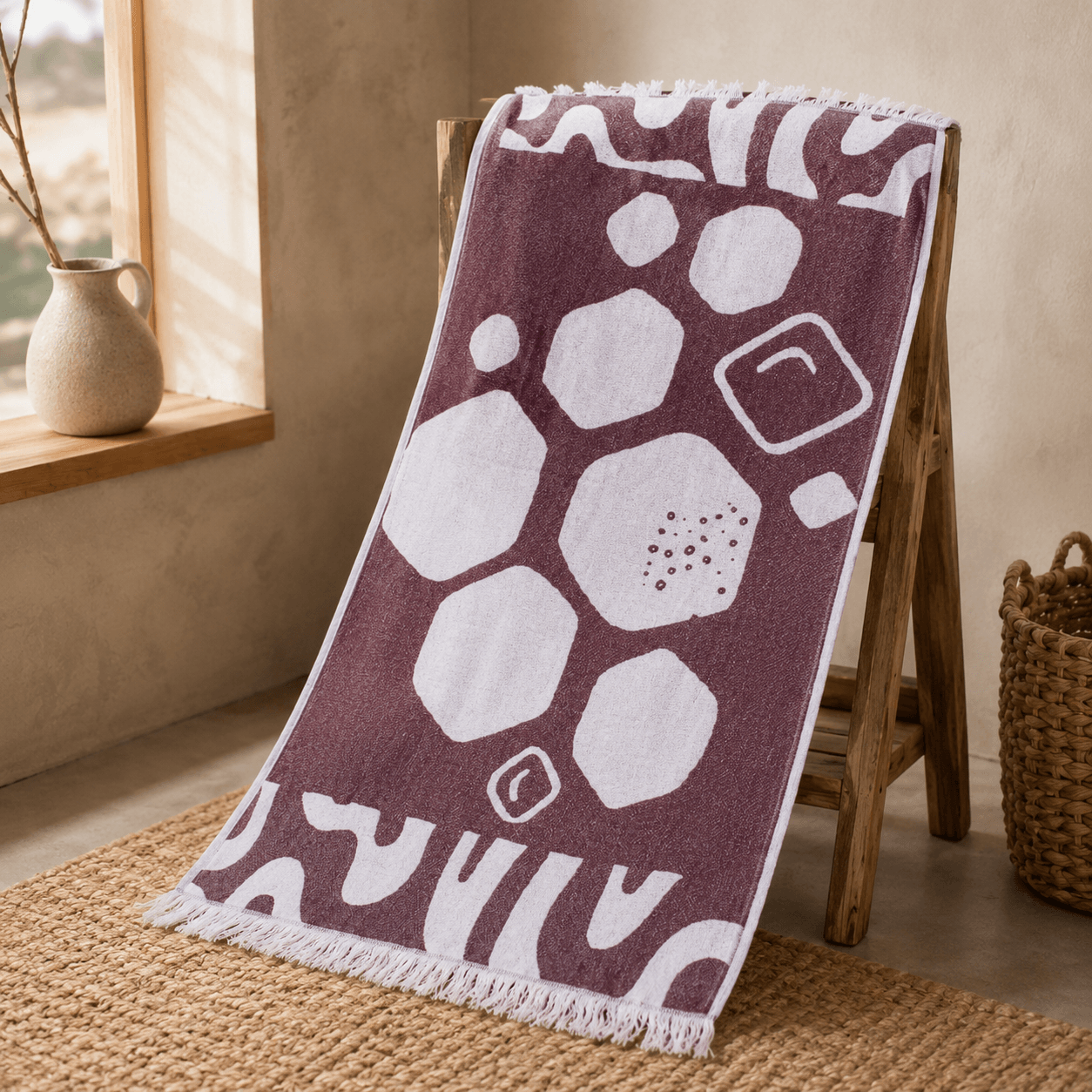 Pebble Coast Premium Jacquard Peshtemal OEKO-TEX® Beach Towel