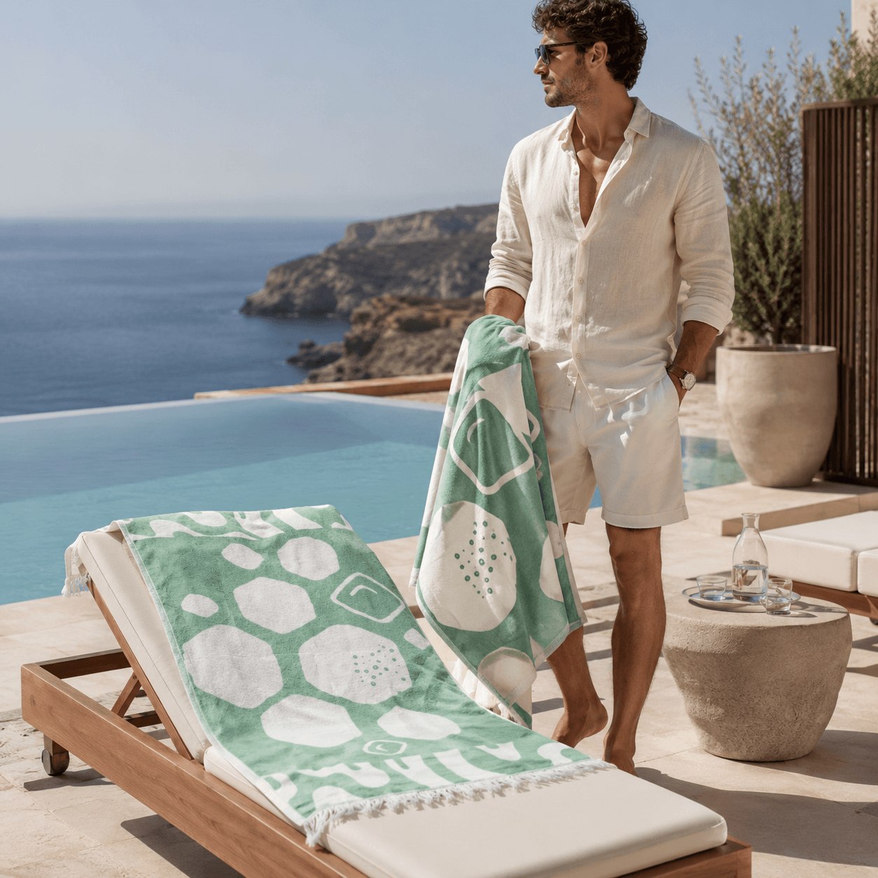 Pebble Coast Premium Jacquard Peshtemal OEKO-TEX® Beach Towel