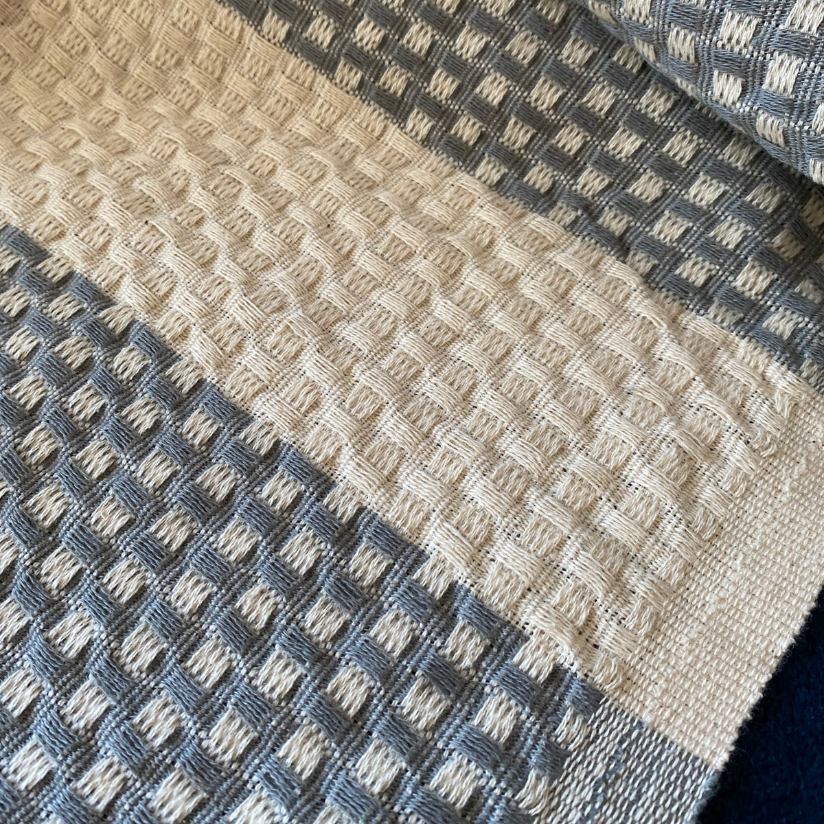 The Diamond Cotton Bed Blanket & Throw Cloud Blue