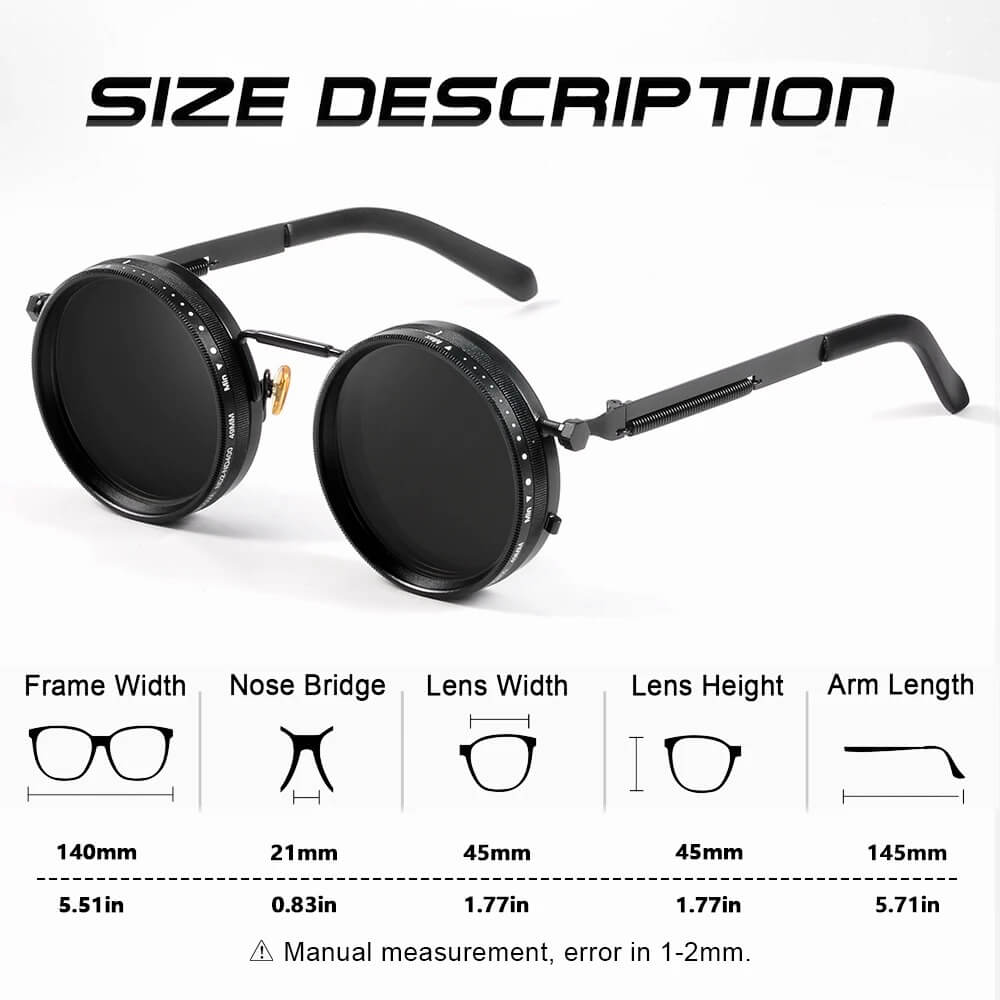 NovaTint ™ Polarized Adjustable Dimming ND9 Round Sunglasses