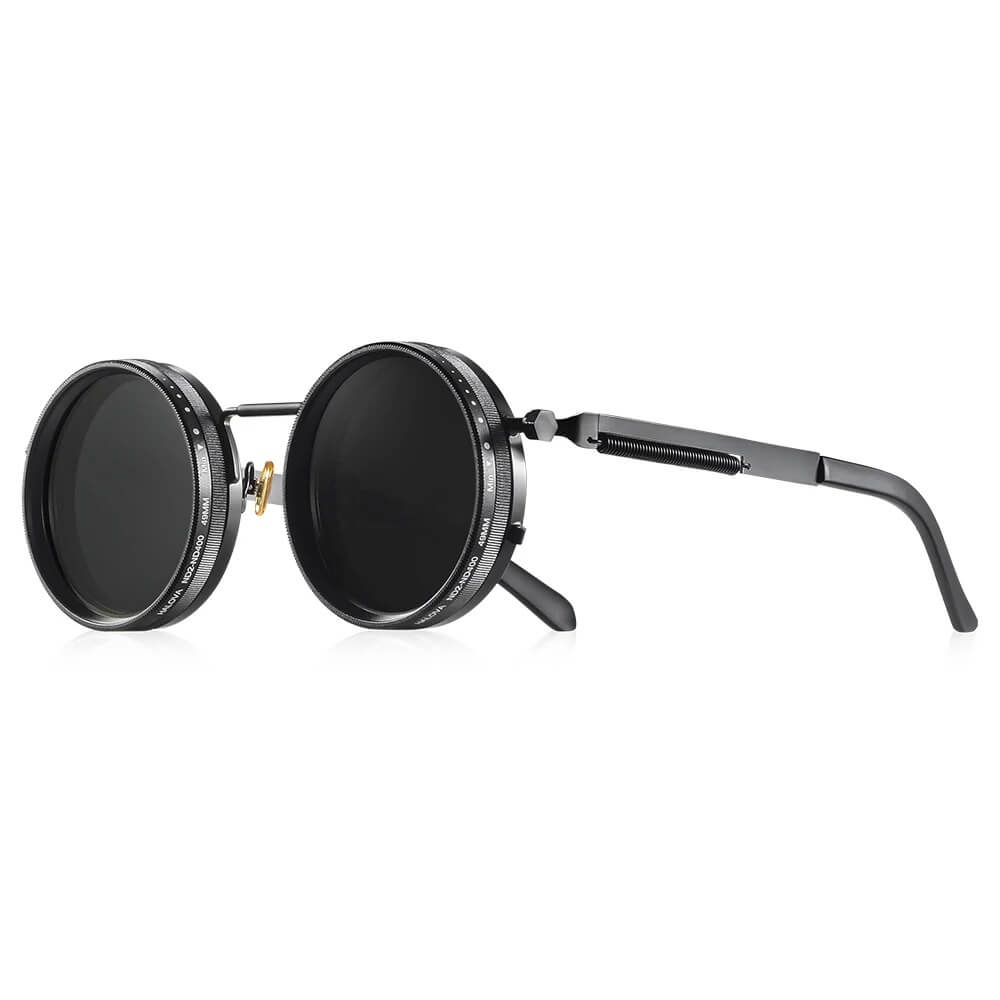 NovaTint ™ Polarized Adjustable Dimming ND9 Round Sunglasses